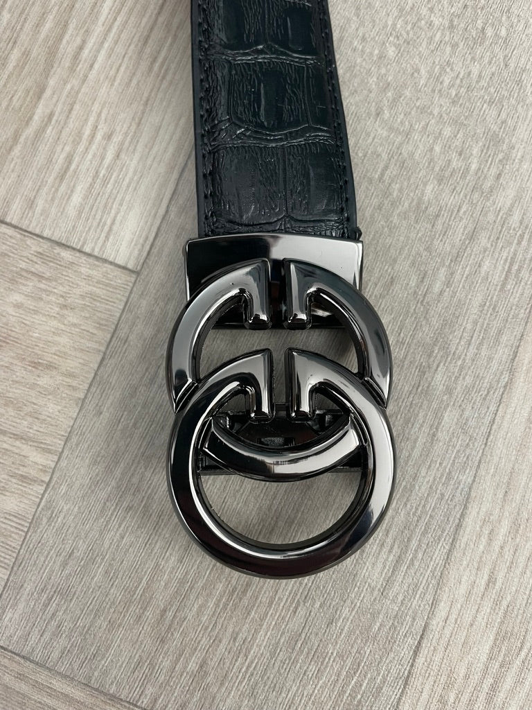 Men’s Designer Leather Belt in Black – High-Quality, Stylish & Comfortable