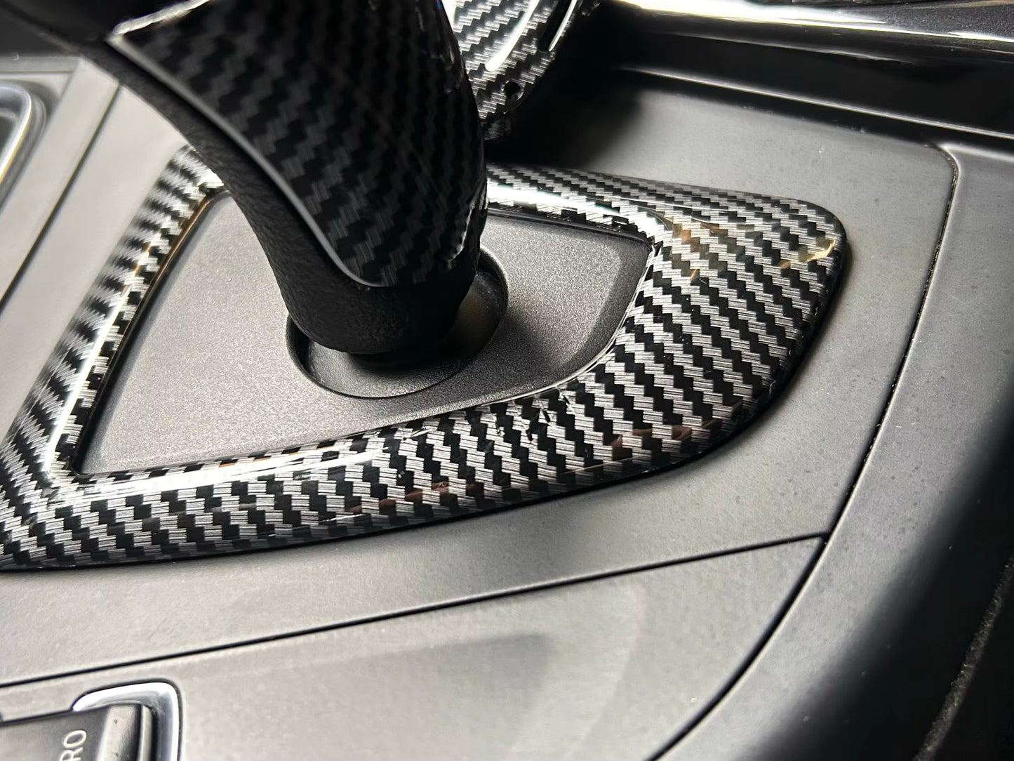 BMW Carbon Fiber Gear Shift Knob Panel Cover Trim for BMW 1-4 Series F20-F36
