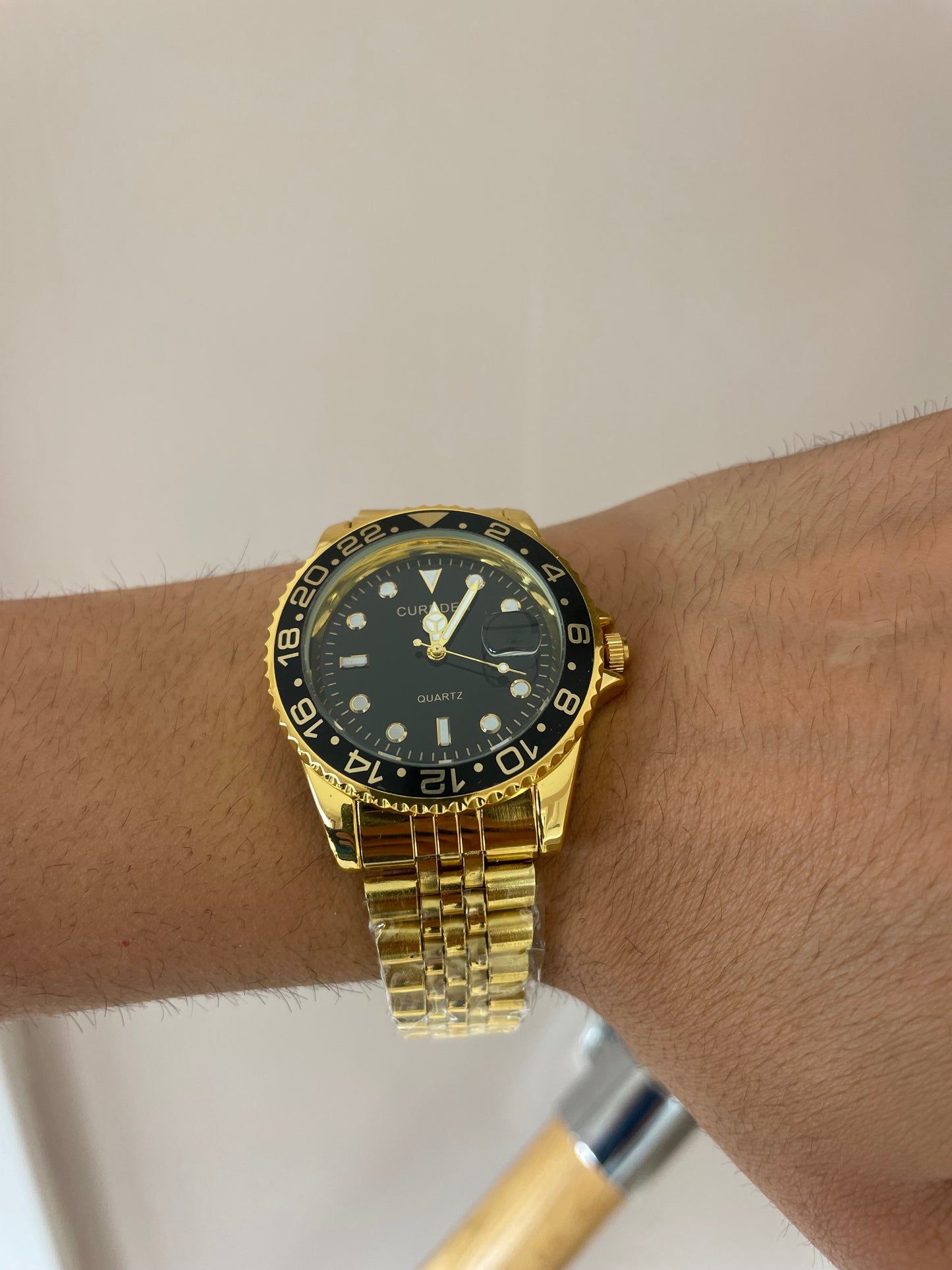 Men's Gold Watch – Black Dial with Jubilee Strap