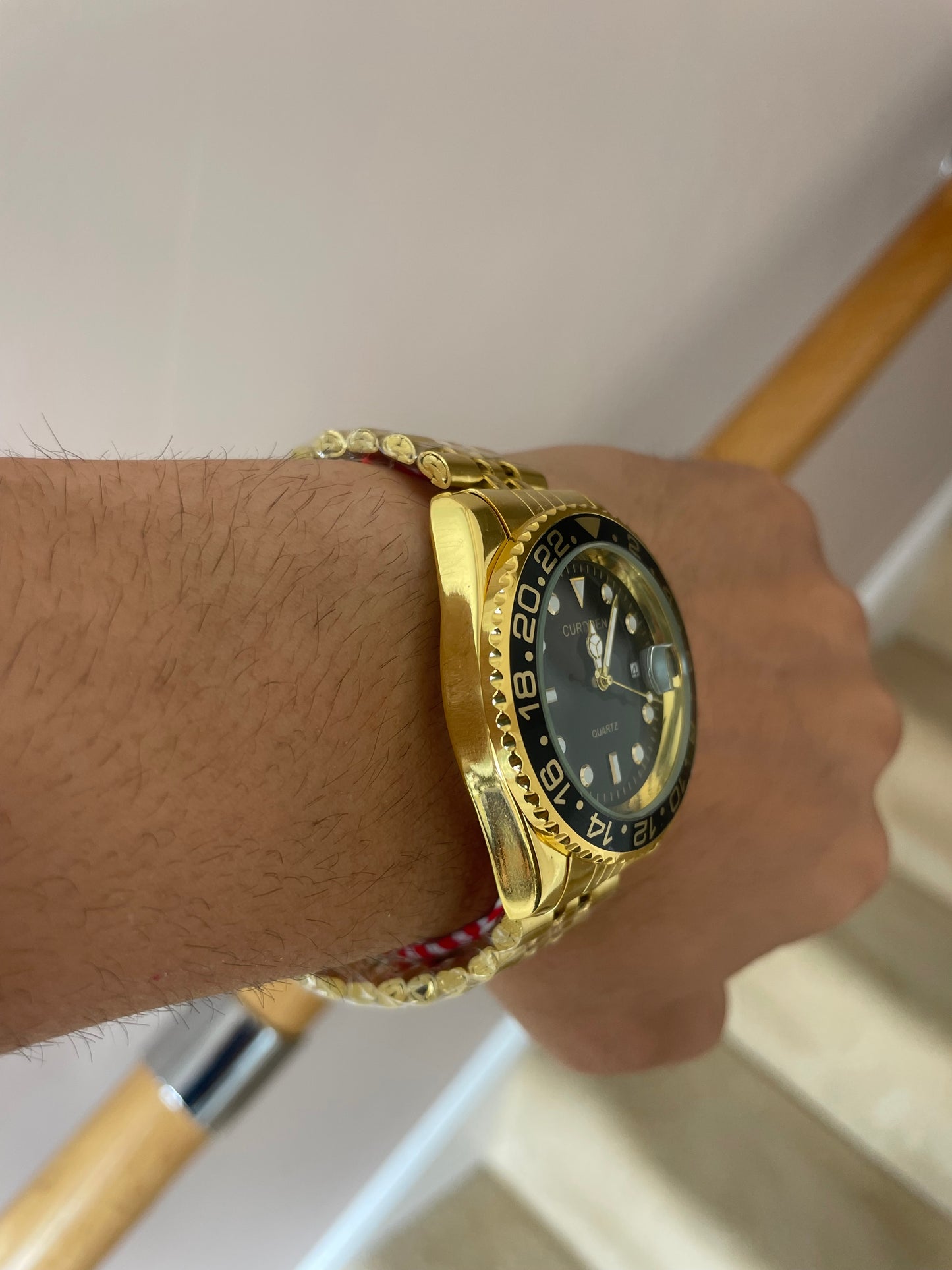 Men's Gold Watch – Black Dial with Jubilee Strap