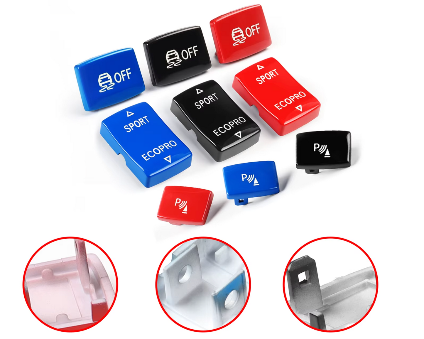 BMW Blue Sport Eco Pro DSC Centre Console Buttons - Fits F20 F21 F22 F23 F30 F32 F33 F36