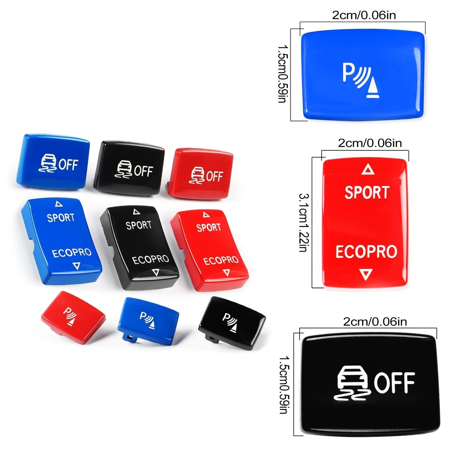 BMW Blue Sport Eco Pro DSC Centre Console Buttons - Fits F20 F21 F22 F23 F30 F32 F33 F36
