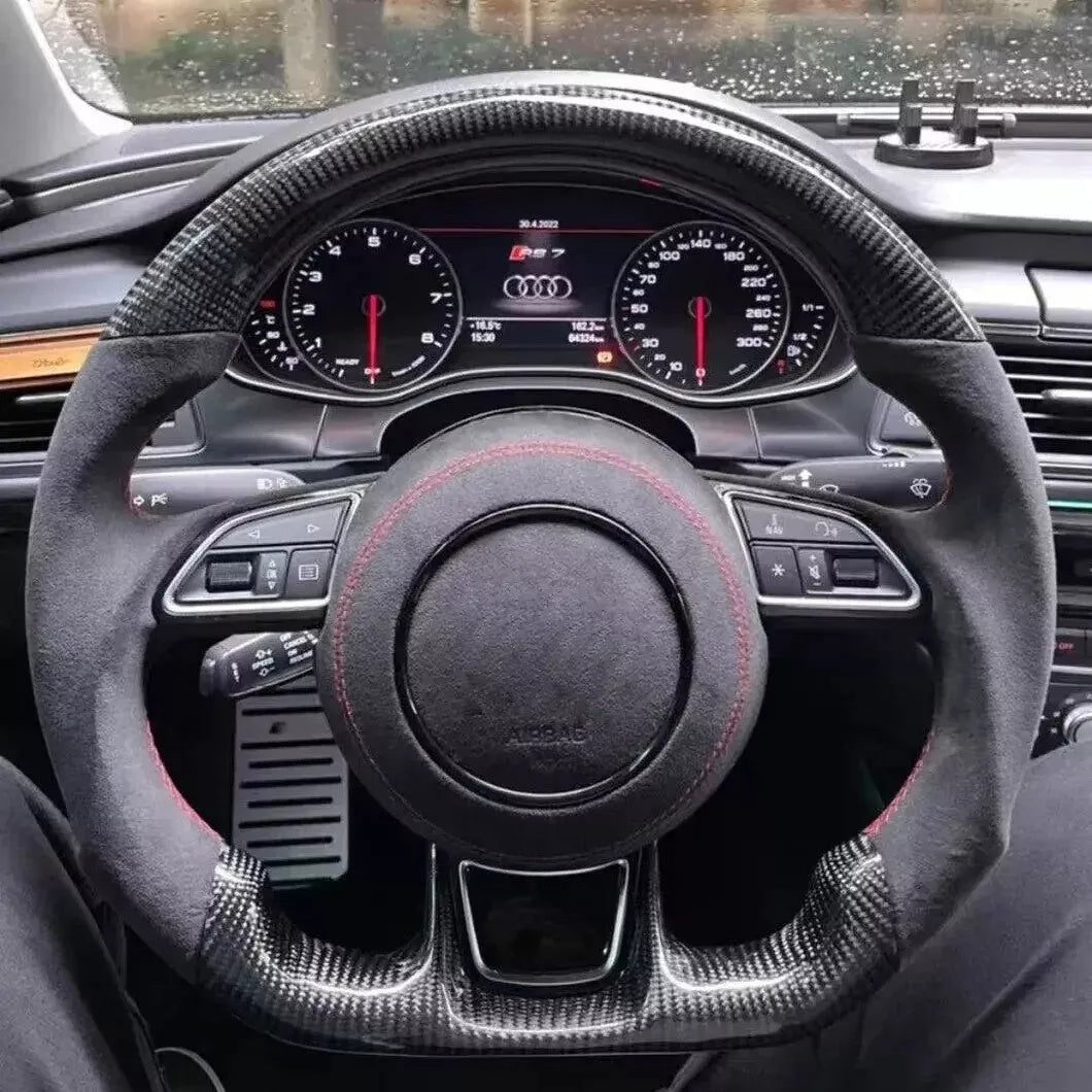 Audi Steering Wheel Ring Trim Cover – Black | Interior Styling for A1 A3 A4 A5 A6 A7 A8 Q3 Q5 Q7 SQ5 S Models + RS Models