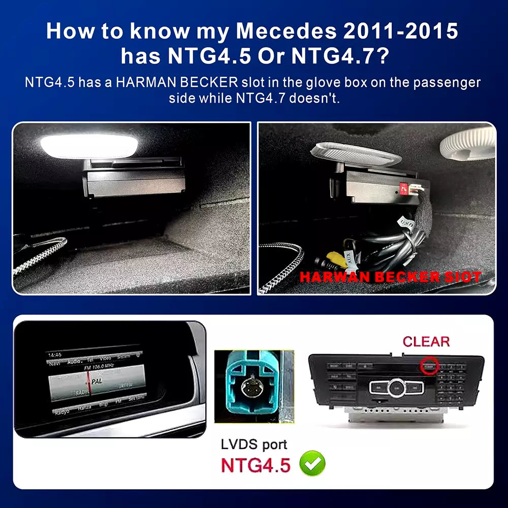 Mercedes Wireless Apple Carplay Android Auto Retrofit - A/B/C Class NTG 4.5 Becker Map