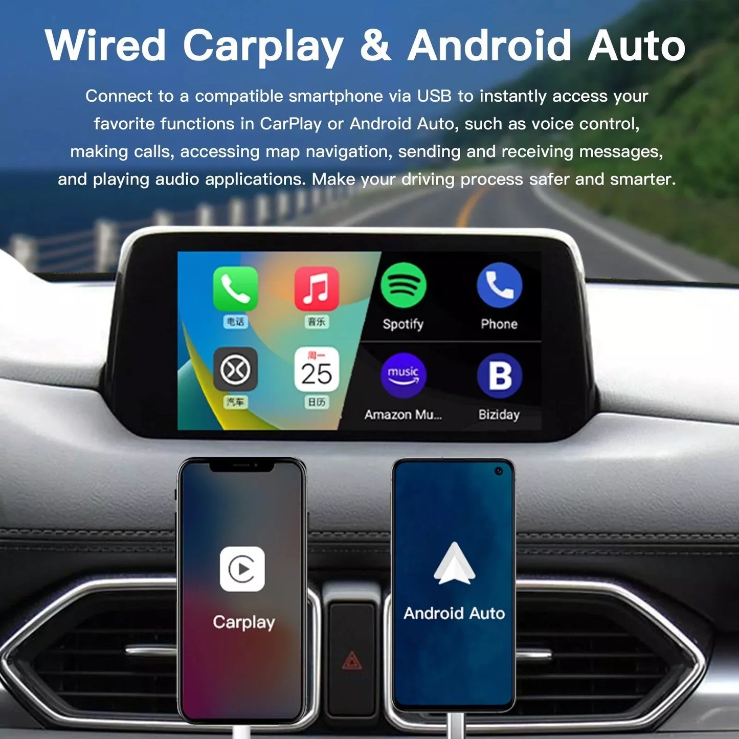 Mazda Apple Carplay & Android Auto Kit USB-C CX5 CX3 CX9 MX5 Mazda 6 Mazda 3