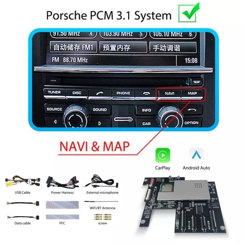 Porsche Apple CarPlay & Android Auto Upgrade Kit (PCM 3.1)