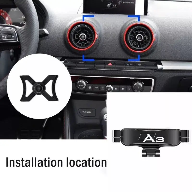 Car Phone Holder for Audi A3 S3 RS3 Sportback 8V (2014-2020) | Air Vent Mount | Phone Holder for Audi A3 Accessories
