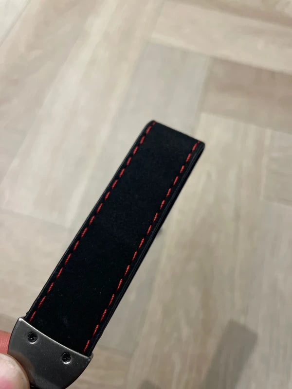 Mini JCW Suede Key Ring Chain John Cooper Works Alcantara Red Stitching Premium