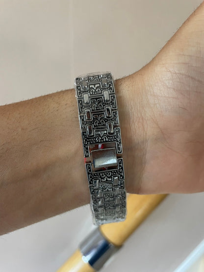 Men watch in silver with silver dial Arabic quartz watch – waterproof stainless steel