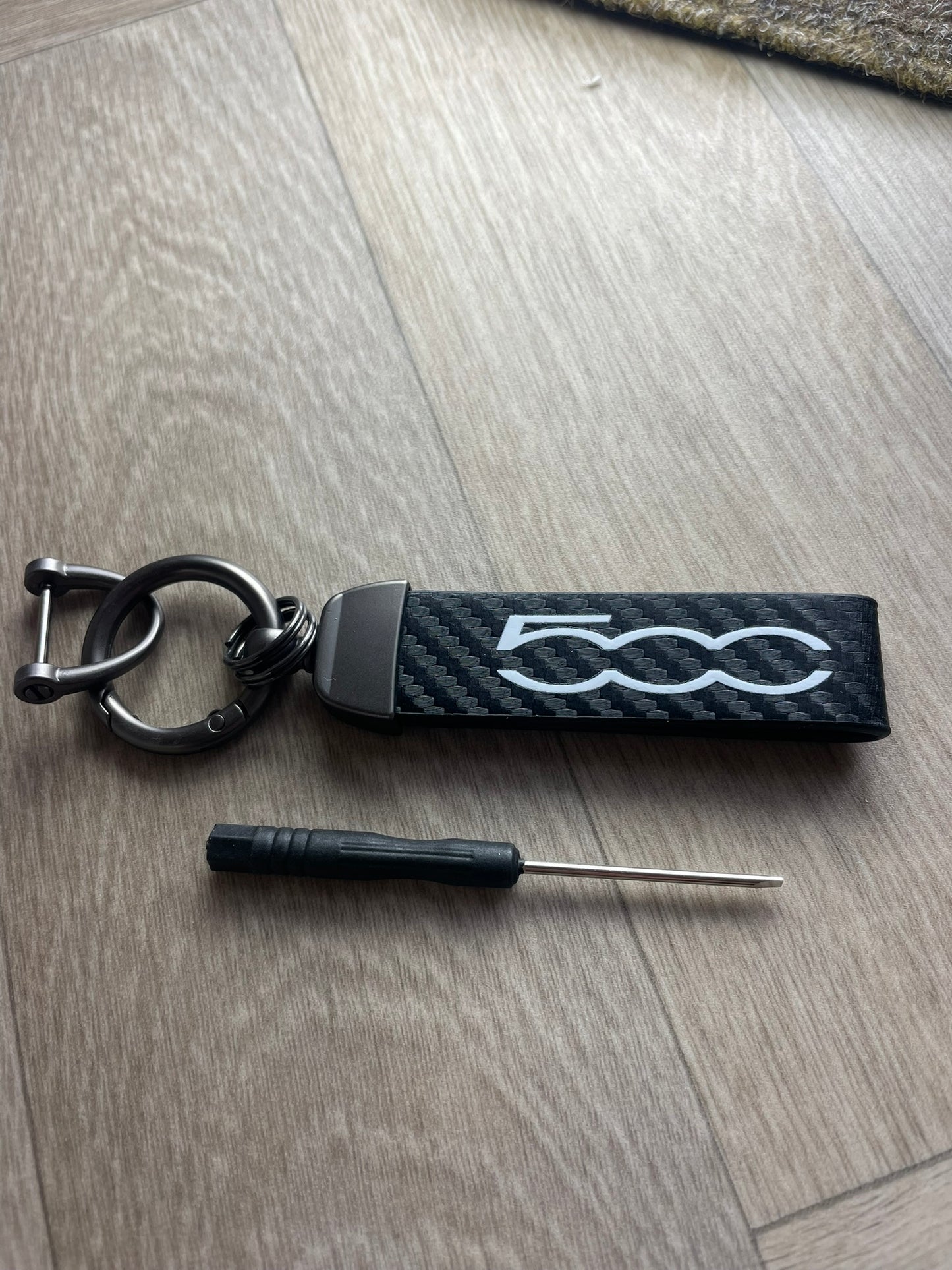 Fiat 500 Keyring | Carbon Design Keychain for Abarth 500