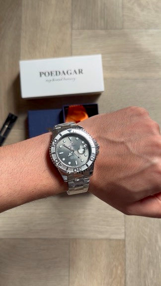 Men Watch Silver submarine Date Quartz with Black Dial and Waterproof luxury