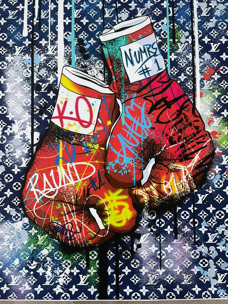 Luxury Pop Art Boxing Gloves Graffiti Canvas Print Poster– Fashion Wall Decor