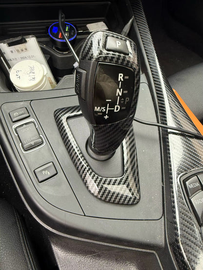 BMW Carbon Fiber Gear Shift Knob Panel Cover Trim for BMW 1-4 Series F20-F36