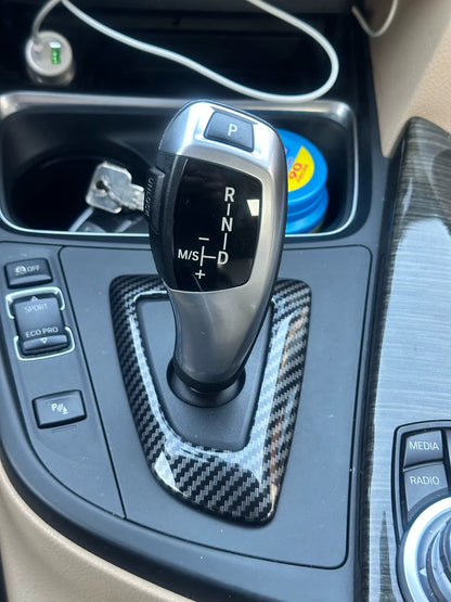 BMW Carbon Fiber Gear Shift Knob Panel Cover Trim for BMW 1-4 Series F20-F36