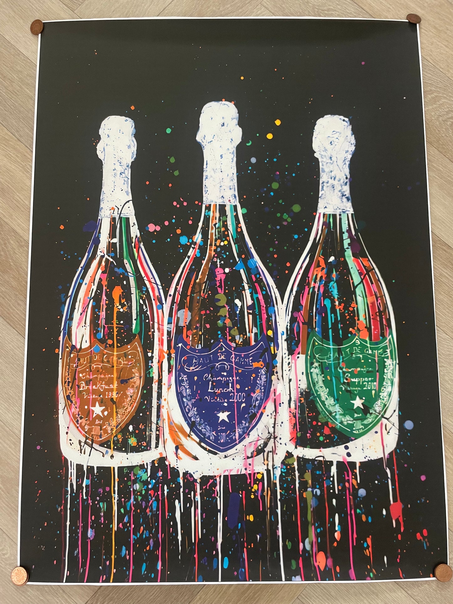 Champagne luxury Graffiti Canvas Print Poster– Fashion Wall Decor