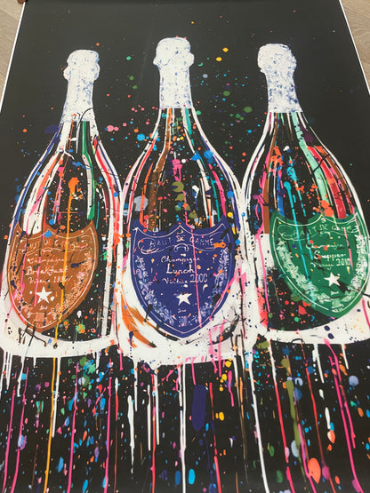 Champagne luxury Graffiti Canvas Print Poster– Fashion Wall Decor