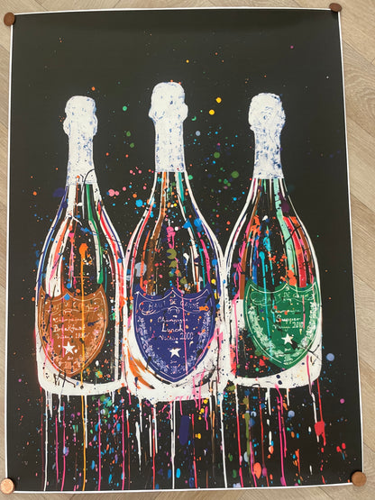 Champagne luxury Graffiti Canvas Print Poster– Fashion Wall Decor