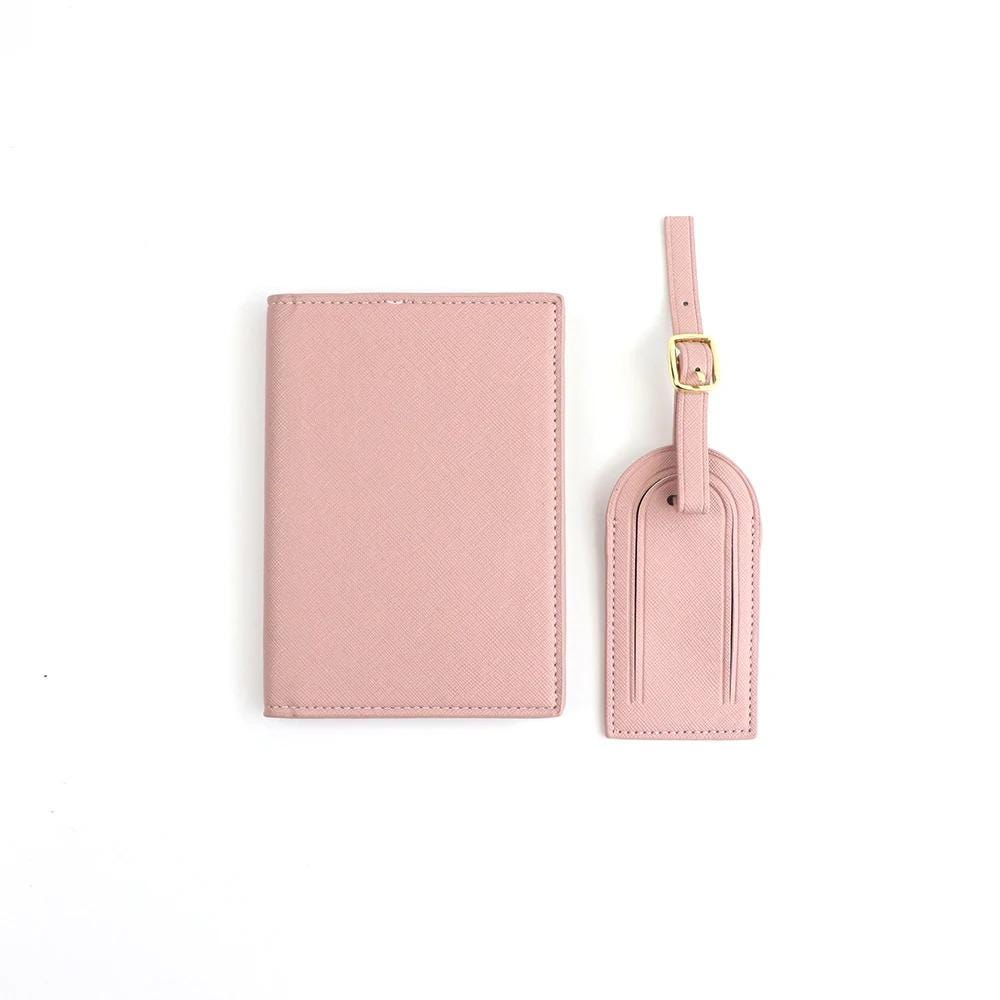 Personalised Passport Holder & Luggage Tag Set, Custom Initials Name PU Leather Travel Wallet Gift Honeymoon