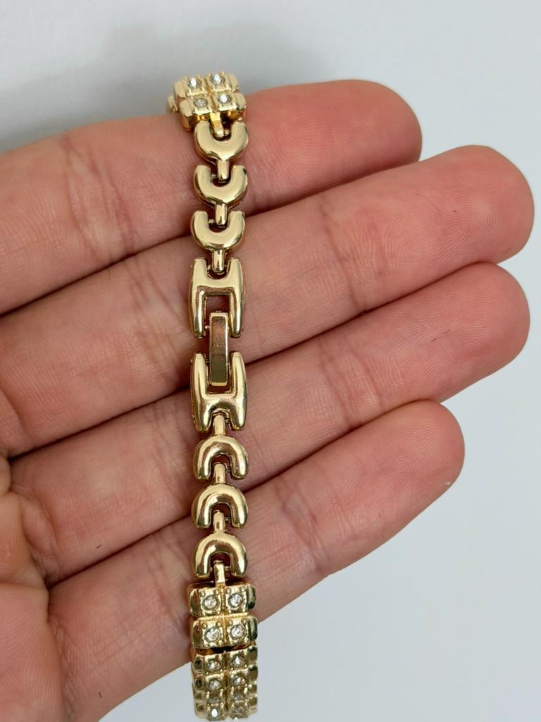 Women's Gold Crystal Watch, Elegant Bracelet Watch, Luxury Quartz Dress Watch Gift for Her
