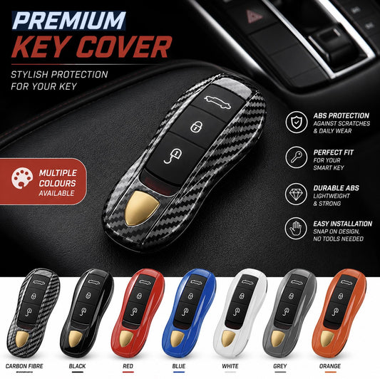 Porsche Key Cover | Carbon Fibre Key Case | Custom Key Fob Cover | 911 Macan Cayenne Panamera Taycan Boxster Cayman