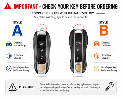 Porsche Key Cover | Carbon Fibre Key Case | Custom Key Fob Cover | 911 Macan Cayenne Panamera Taycan Boxster Cayman