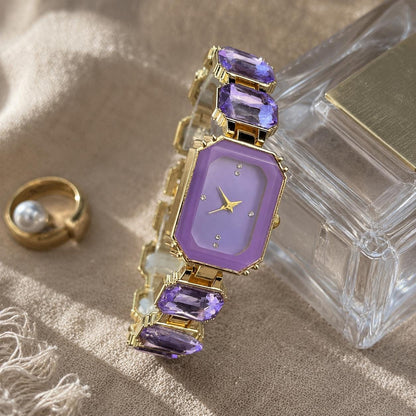Women’s Crystal Bracelet Watch | Gold Jewellery Watch | Elegant Quartz Wrist Watch | Gift for Her