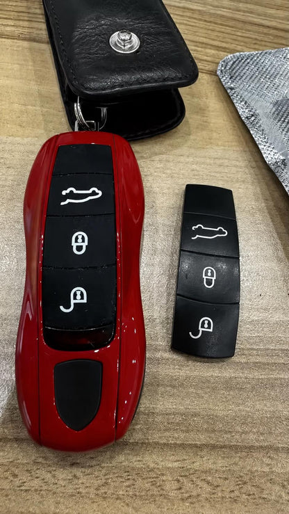 Porsche Key Cover | Carbon Fibre Key Case | Custom Key Fob Cover | 911 Macan Cayenne Panamera Taycan Boxster Cayman