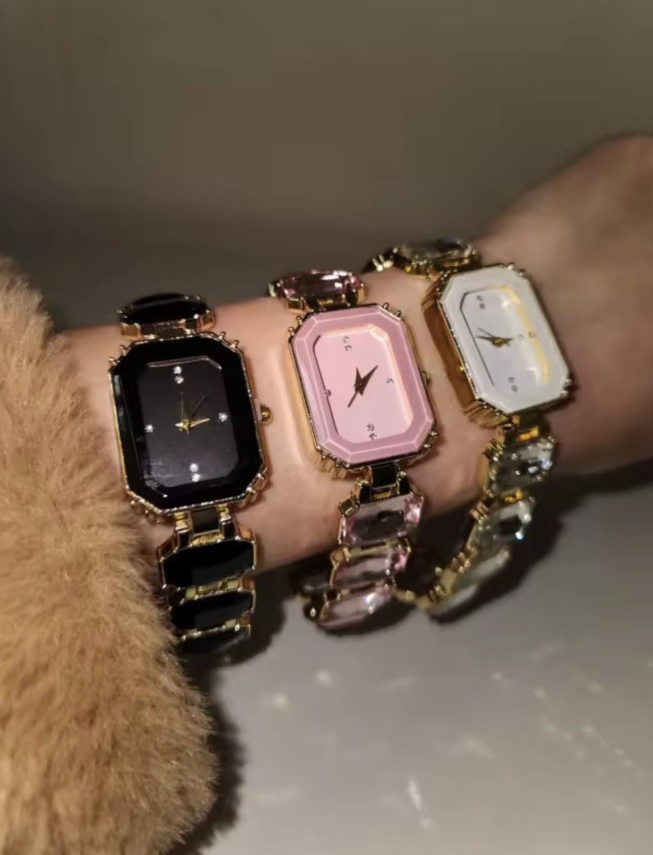 Women’s Crystal Bracelet Watch | Gold Jewellery Watch | Elegant Quartz Wrist Watch | Gift for Her