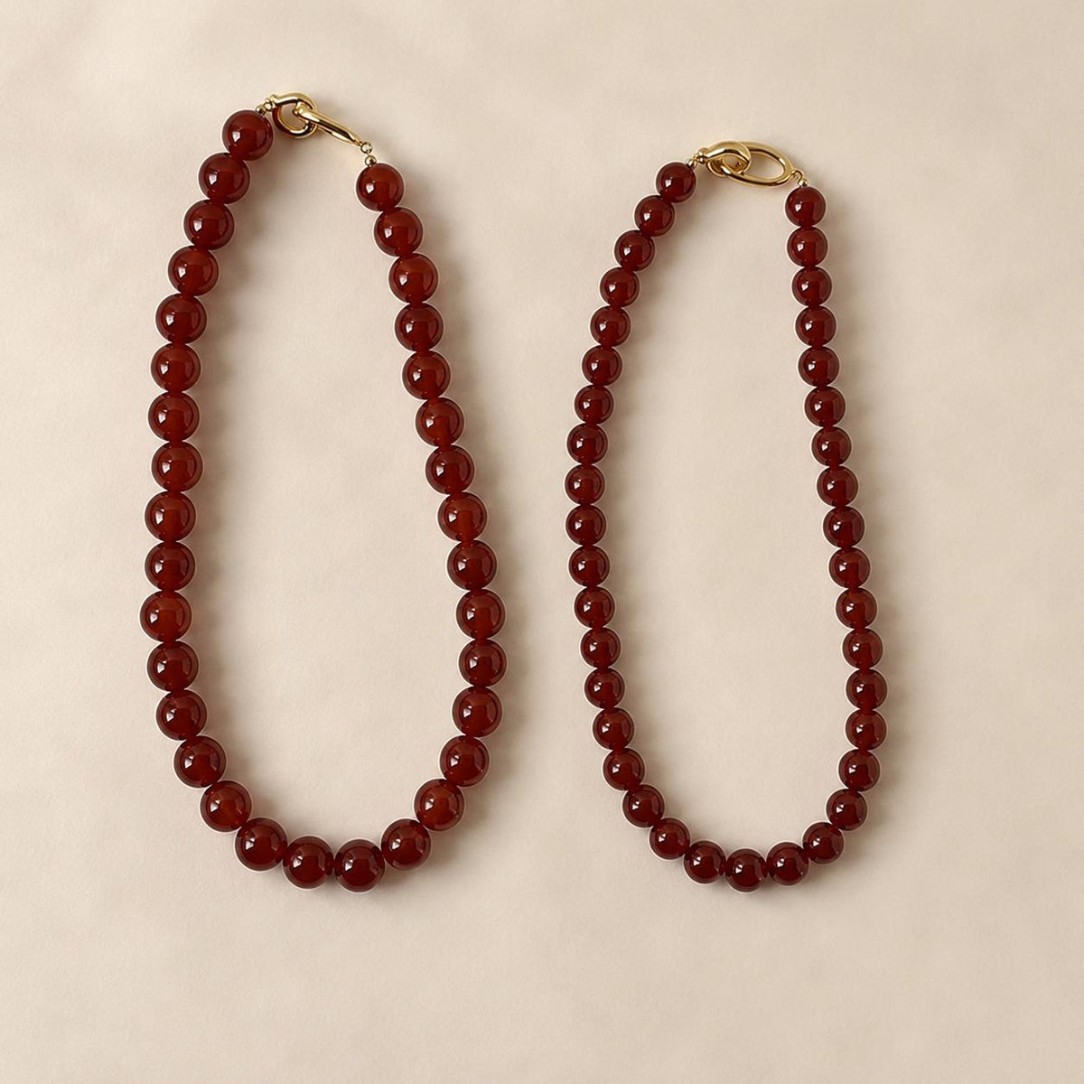 Dark Red Agate Style Choker Necklace for Women, Burgundy Glass Bead Necklace, Gold Toggle Clasp Gift for Her