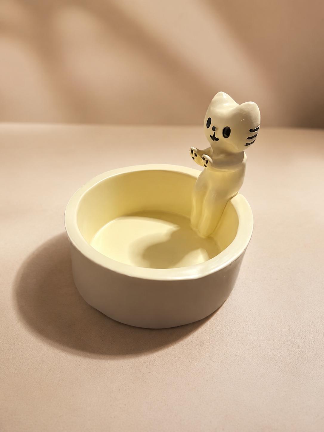 Cat Tealight Candle Holder, Ceramic Kitten Candle Warmer, Cute Cat Home Decor Gift for Cat Lovers