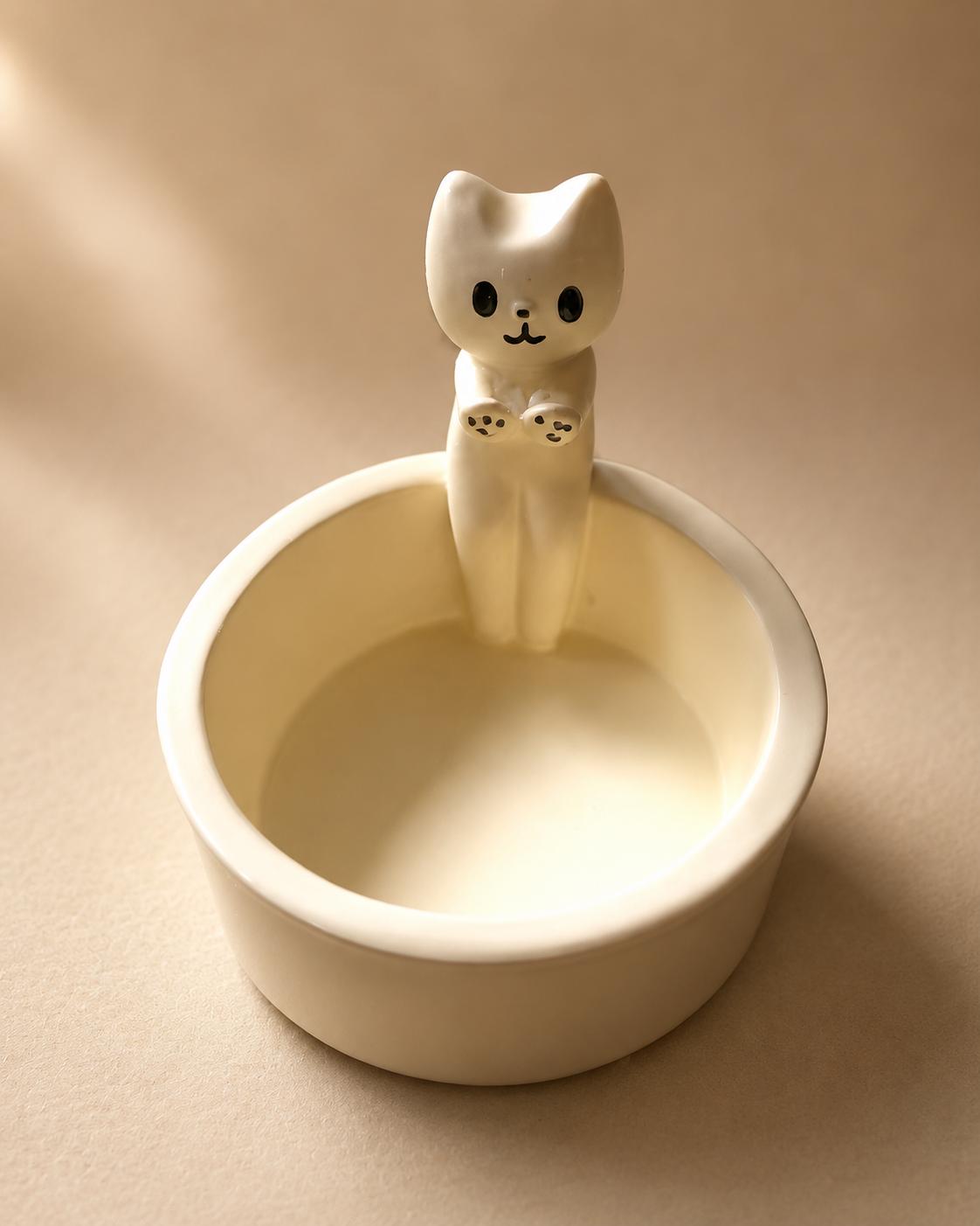Cat Tealight Candle Holder, Ceramic Kitten Candle Warmer, Cute Cat Home Decor Gift for Cat Lovers