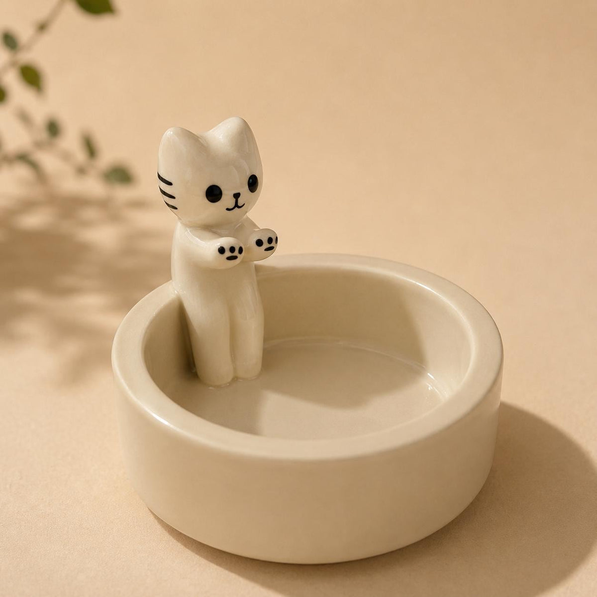 Cat Tealight Candle Holder, Ceramic Kitten Candle Warmer, Cute Cat Home Decor Gift for Cat Lovers