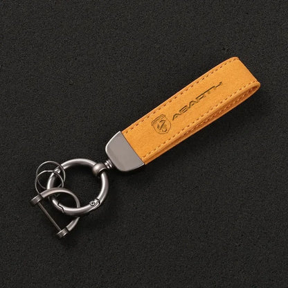 Abarth Keychain Leather Logo Keyring - Fiat 500 595 695 Suede