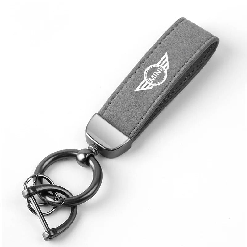 Mini Cooper JCW Keyring | Suede Leather Car Keychain for F54 F55 F56 F57 F60 R50 R52 R53 R55