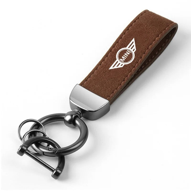 Mini Cooper JCW Keyring | Suede Leather Car Keychain for F54 F55 F56 F57 F60 R50 R52 R53 R55