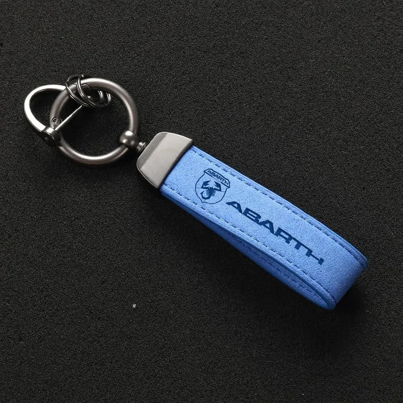 Abarth Keychain Leather Logo Keyring - Fiat 500 595 695 Suede