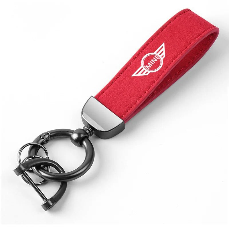 Mini Cooper JCW Keyring | Suede Leather Car Keychain for F54 F55 F56 F57 F60 R50 R52 R53 R55